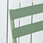 Outsunny garden set 3 folding steel, 2 chairs 42x50x81 cm and table Ø60x71 cm, green - Borgè
