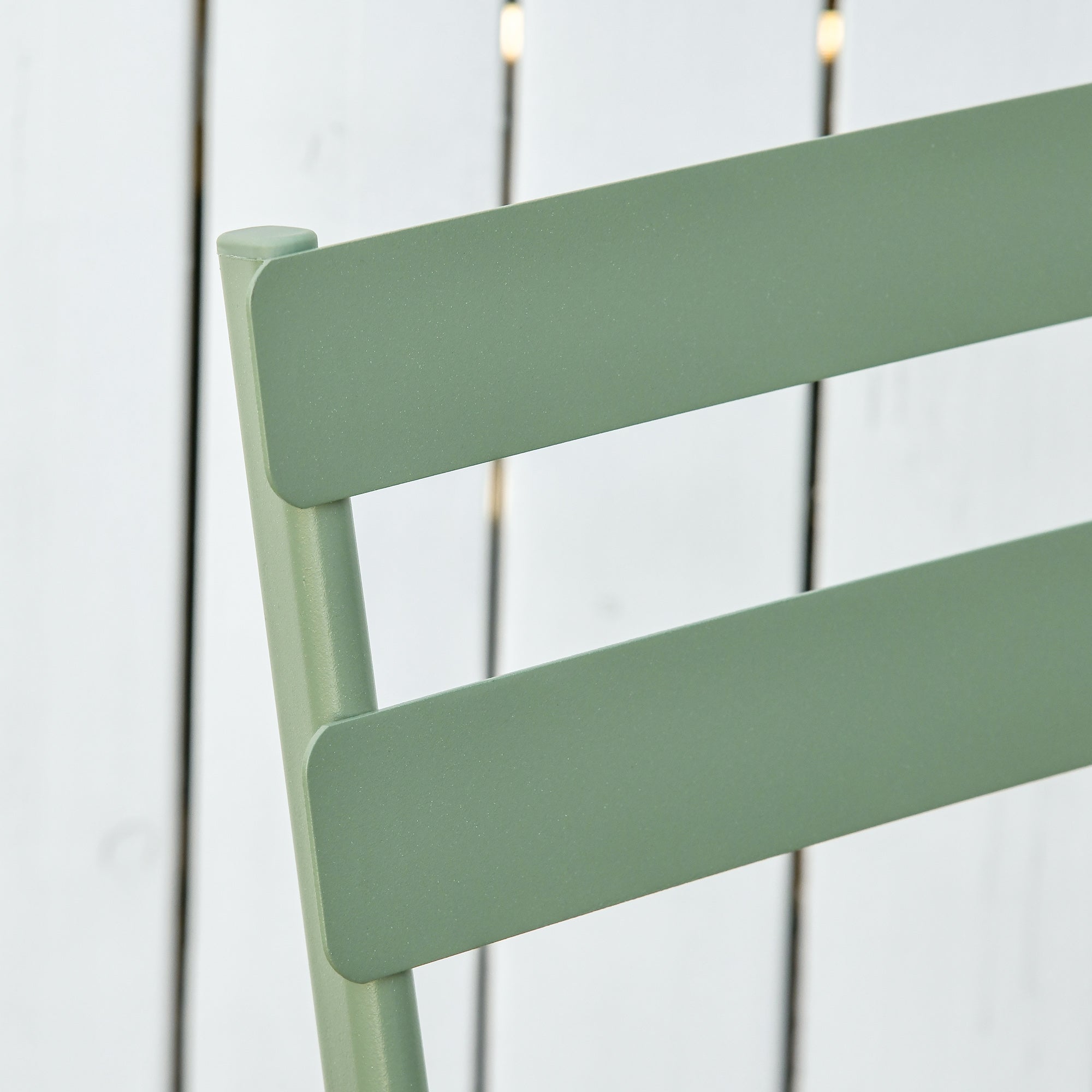 Outsunny garden set 3 folding steel, 2 chairs 42x50x81 cm and table Ø60x71 cm, green - Borgè