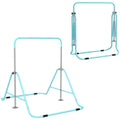 HOMCOM Gymnastics Bar for Children Ages 3+ with 5-Position Adjustable Heights in Steel, Green