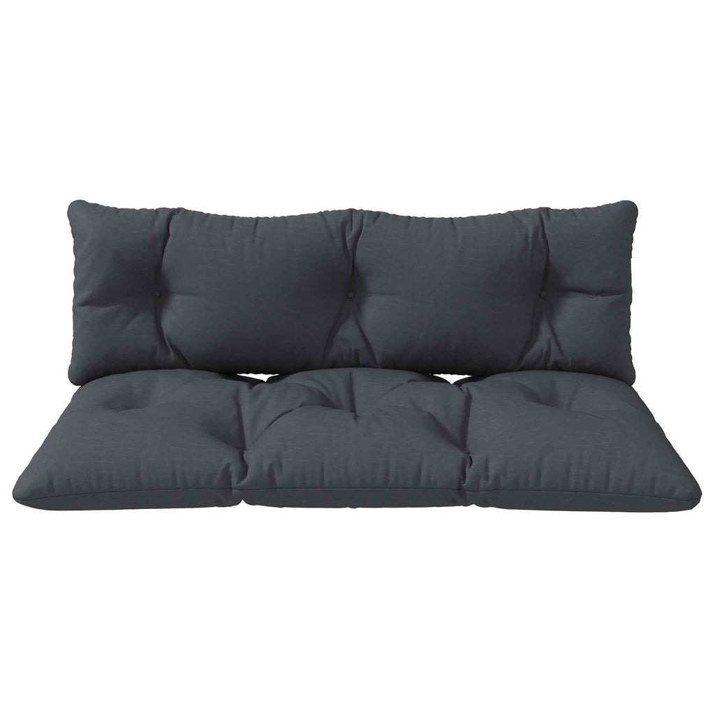 Outsunny 2-Piece Garden Cushion Set for Sofas and Pallets in Polyester with Thick Filling, Charcoal Grey