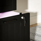 4-Drawer File Cabinet with Adjustable Rail and 2 Locks, Wooden, 40x40x131 cm, Black