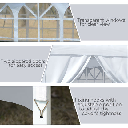 Outsunny gazebo 3x3 m folding and waterproof with side panels, in steel and oxford fabric, white - Borgè