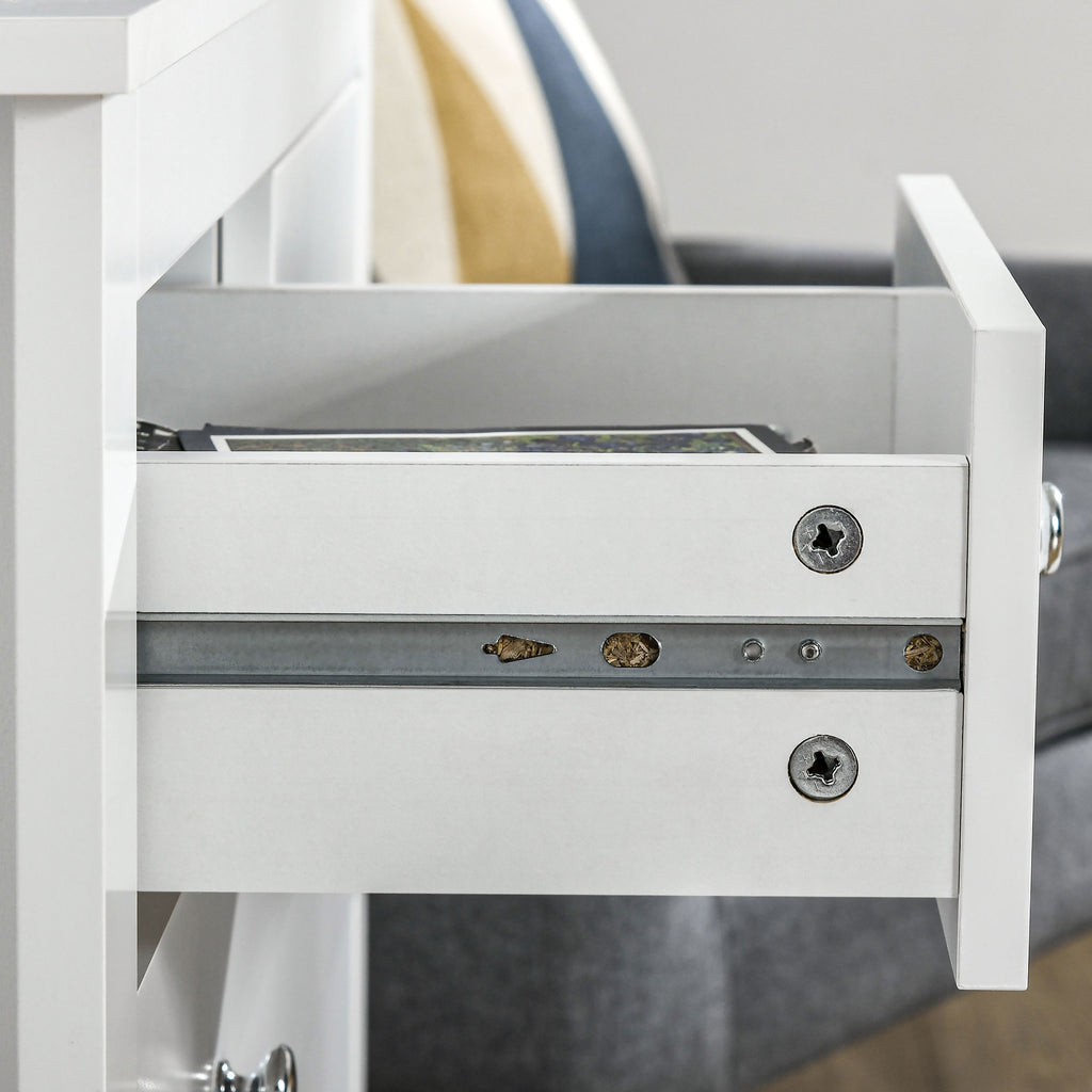 5 Drawer Chest of Drawers for Bedroom and Living Room in White Wood, 79x39.5x80.5 cm