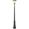 Solar Powered Garden Lamp with PIR Sensor, Aluminum and Glass, 26x24x220 cm, Black
