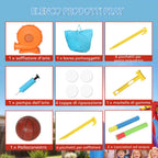 4-in-1 Inflatable Castle for Kids, Slide, Trampoline, Ball Pool/Water Playground, Basketball Hoop, Ages 3-8, Blue