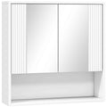 HOMCOM Wall-Mounted Bathroom Cabinet with Soft-Close Doors and Adjustable Shelf