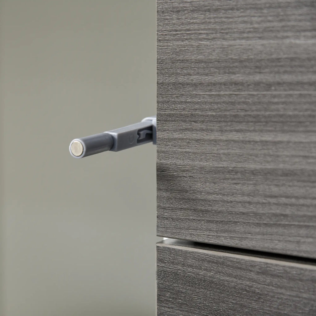 2-Drawer, 2-Door Cabinet, Push-Open, 2-Drawer, 2-Door Storage Unit for Home and Office, 79x36x74cm, Light Grey and White