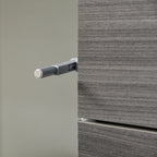 2-Drawer, 2-Door Cabinet, Push-Open, 2-Drawer, 2-Door Storage Unit for Home and Office, 79x36x74cm, Light Grey and White