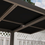 Extendable Garden Table 160-240 cm for 6-8 People Rectangular in Steel and Aluminum, Wood Effect