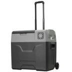 50L Car Fridge with Touch Panel, Handle and 2 Wheels, in Aluminum and Plastic, 58.6x37.8x54.5 cm, Gray