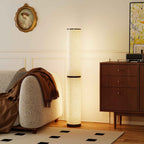 HOMCOM Floor Lamp with Remote Control and 3000-6000K Temperature Adjustment, Fabric Lampshade, Ø20x135 cm, Beige