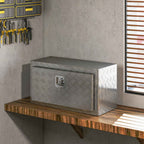 HOMCOM 96L Aluminum Tool Box with Lock, 2 Keys and Side Handle, 76.2x35.5x40.6 cm, Silver