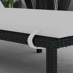 Fabric Sun Lounger Cushion with Ties, Light Grey