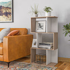 Modern 3-Tier Wooden Office Bookcase, 60 x 24 x 111.4cm