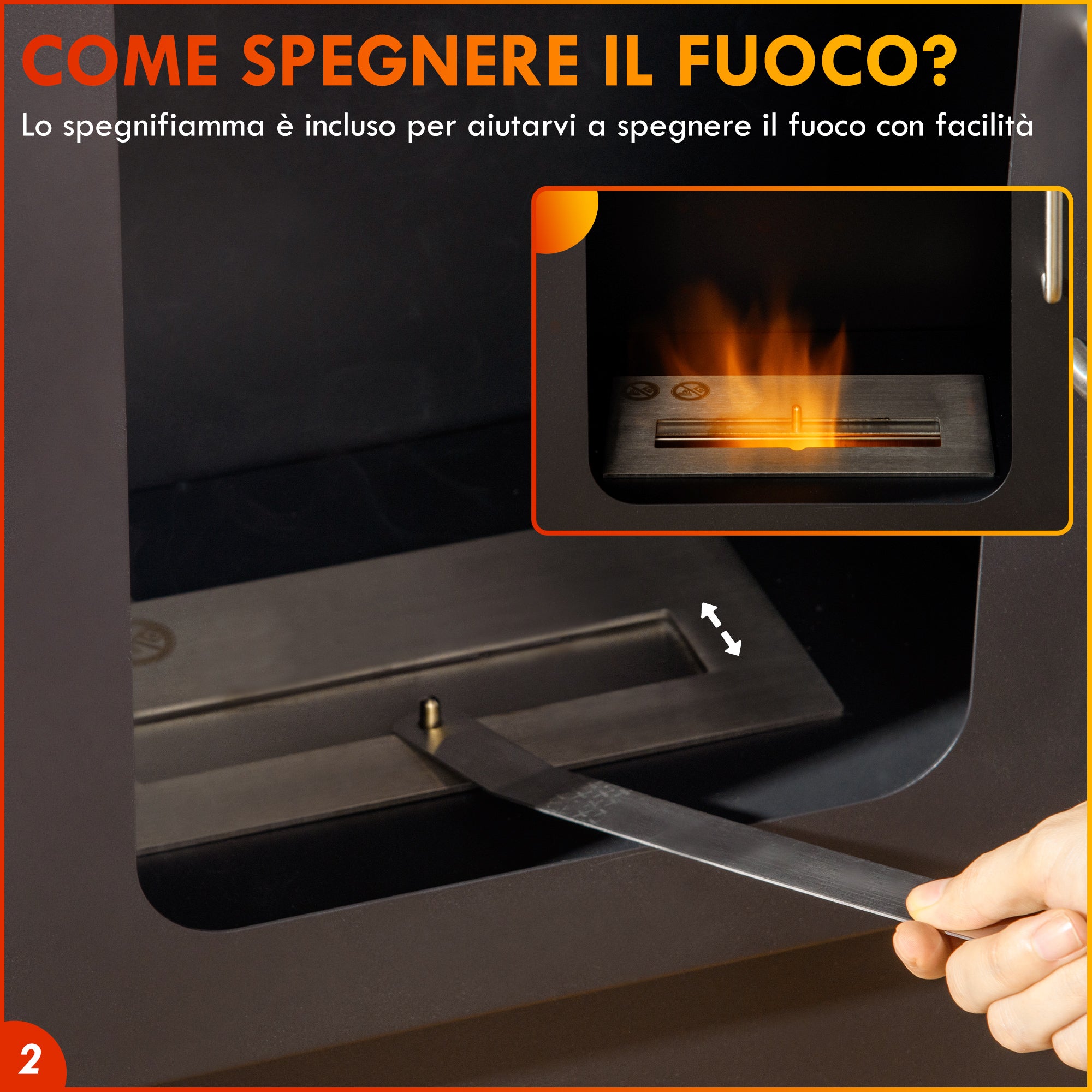 1.2L Floor-Standing Bioethanol Fireplace with Top Shelf, Steel, 50x27x82 cm, White and Black