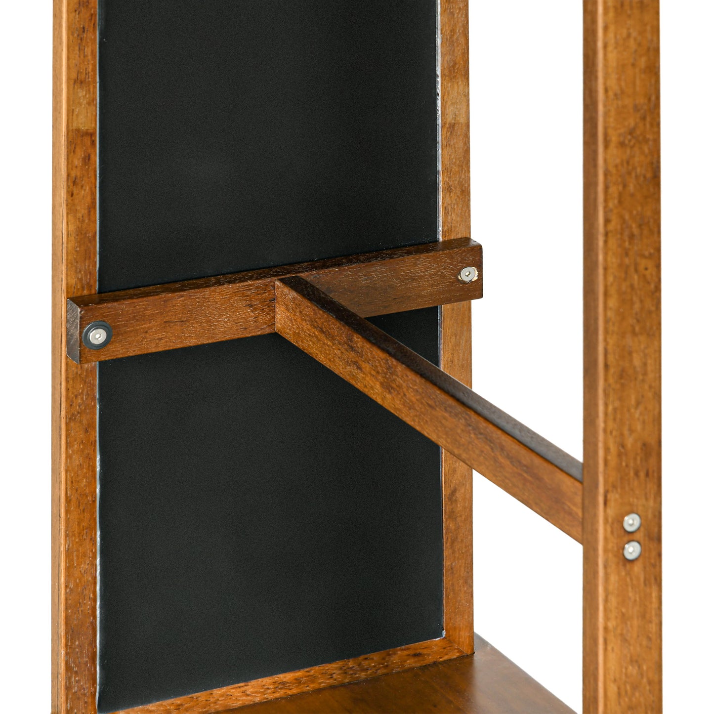 Bedroom and Hallway Mirror with Lower Shelf and Rail, in Wood and Glass, 35.5x49.5x167.8 cm