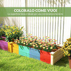 Raised Garden Bed with Internal Divider and Open Bottom, 237x60x25cm, Natural WoodRaised Garden Bed with Internal Divider and Open Bottom, 237x60x25cm, Natural Wood