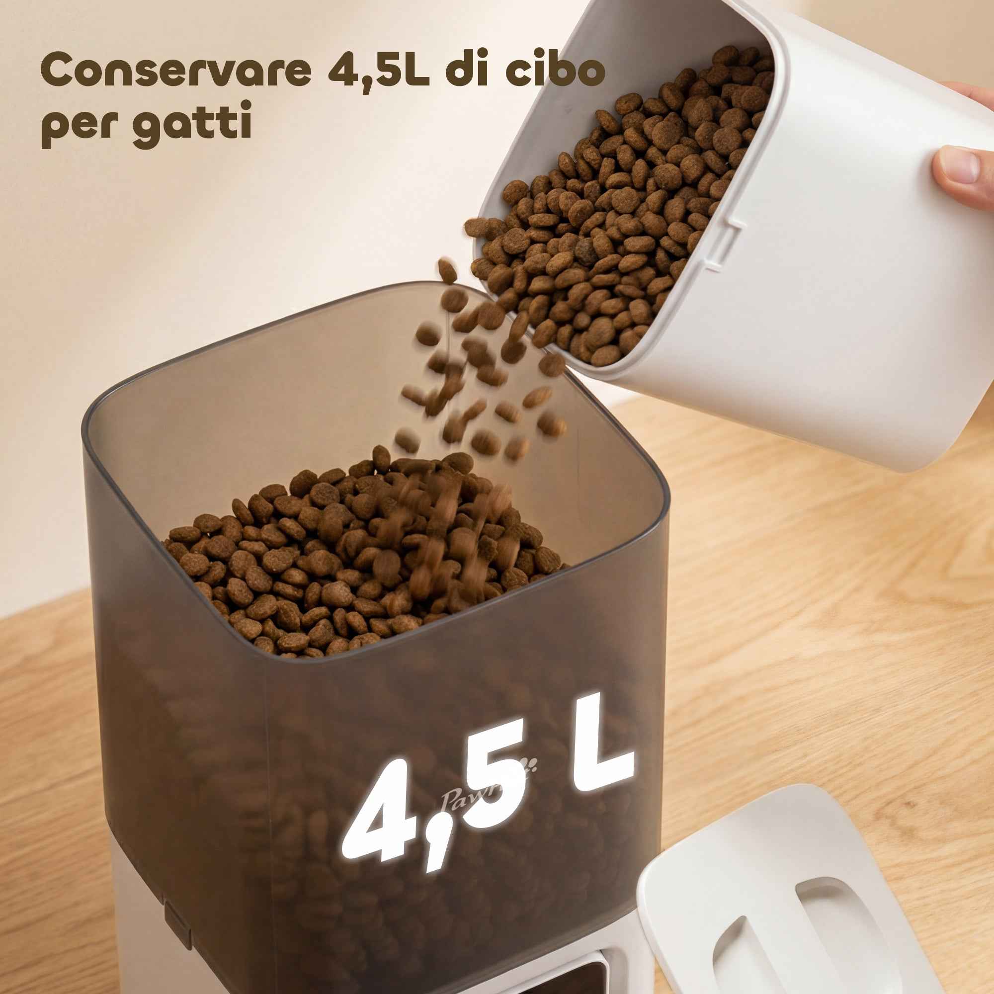 PawHut 4.5L Automatic Cat Food Dispenser with APP and Voice Recorder