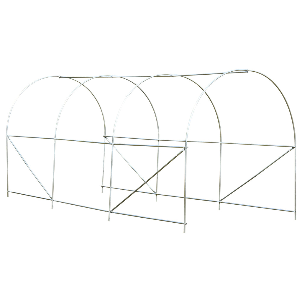 Outsunny 4x2x2m Tunnel Greenhouse with Steel Frame and White Polyethylene Cover