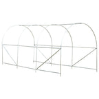 Outsunny 4x2x2m Tunnel Greenhouse with Steel Frame and White Polyethylene Cover