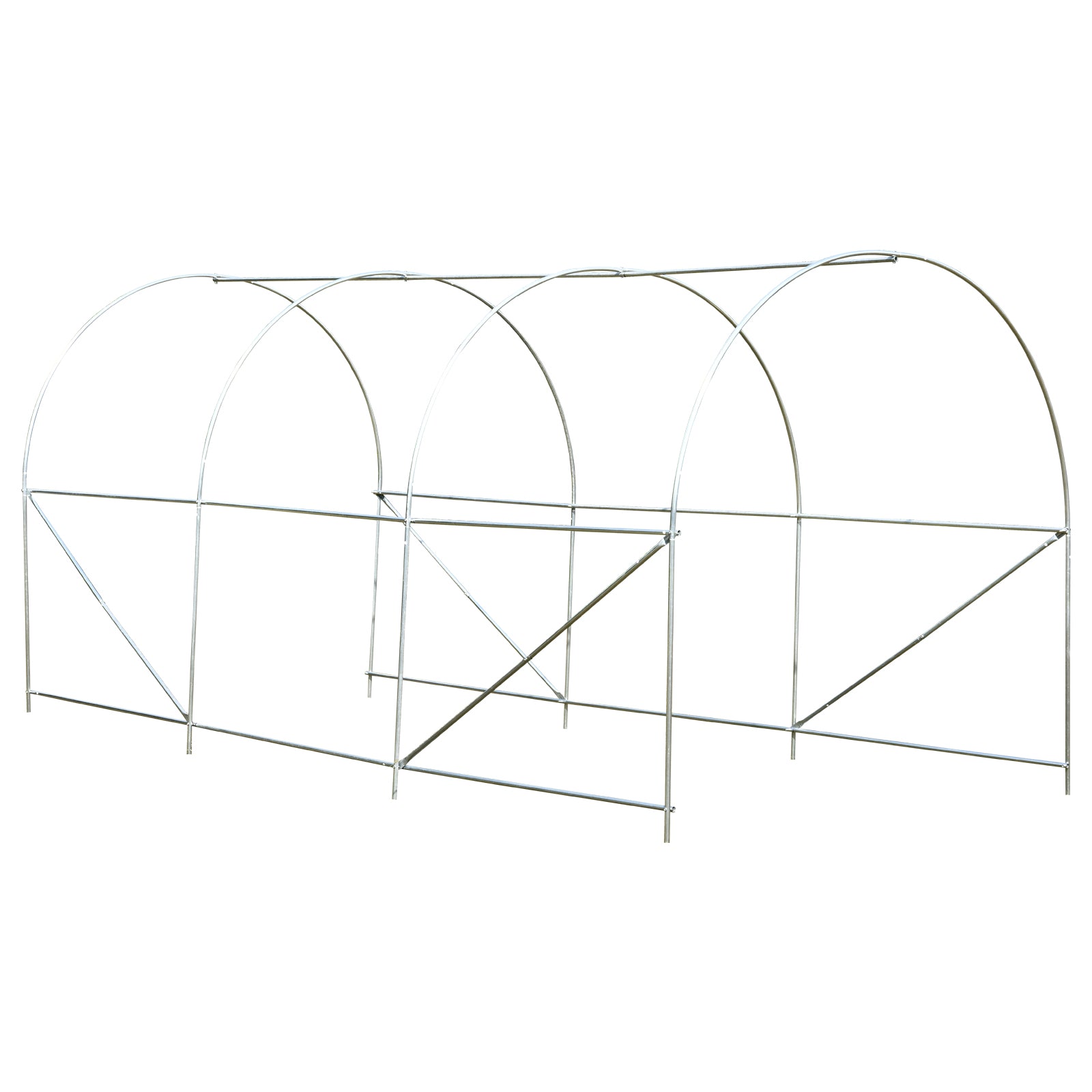 Outsunny 4x2x2m Tunnel Greenhouse with Steel Frame and White Polyethylene Cover