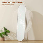 HOMCOM Full-Length Floor Mirror with Folding Stand, Glass and Metal, 40x4x160 cm, Silver