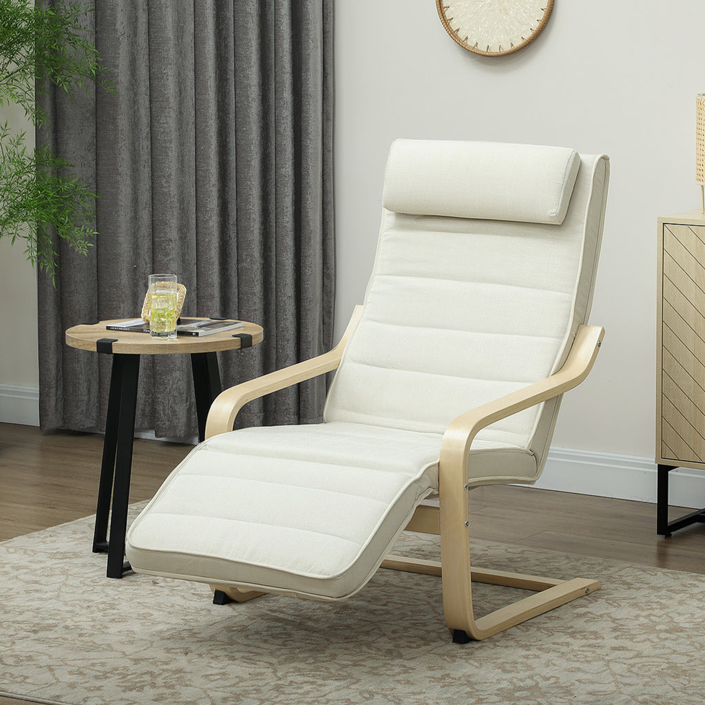 Heated and Massage Relaxing Chair with Adjustable Footrest and Remote Control, 67x95x101 cm, Cream