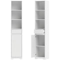 HOMCOM Tall Bathroom Cabinet, Freestanding Unit with Adjustable Shelf