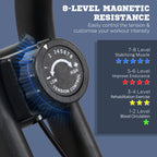 HOMCOM Professional Exercise Bike with Resistance and Adjustable Height, in Steel and PP, 41x86x112 cm, Black - Borgè