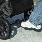 Large Dog Stroller Foldable with Mesh Windows, Cushion and Leashes, 124x67x100 cm, Grey