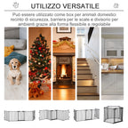 PAWHUT DOG CANCELLY Small and medium folding size with 5 panels, metal and plastic, 300x3x74.5 cm, black - Borgè