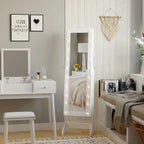 Jewellery Cabinet Adjustable Mirror Jewellery Box 20 LED Lights, Wood, White, 40x37x146 cm