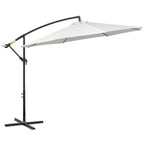 Outdoor Umbrella 3x2.5m with Crank, in Steel and Anti-UV Polyester, Cream - Borge' Group Limited