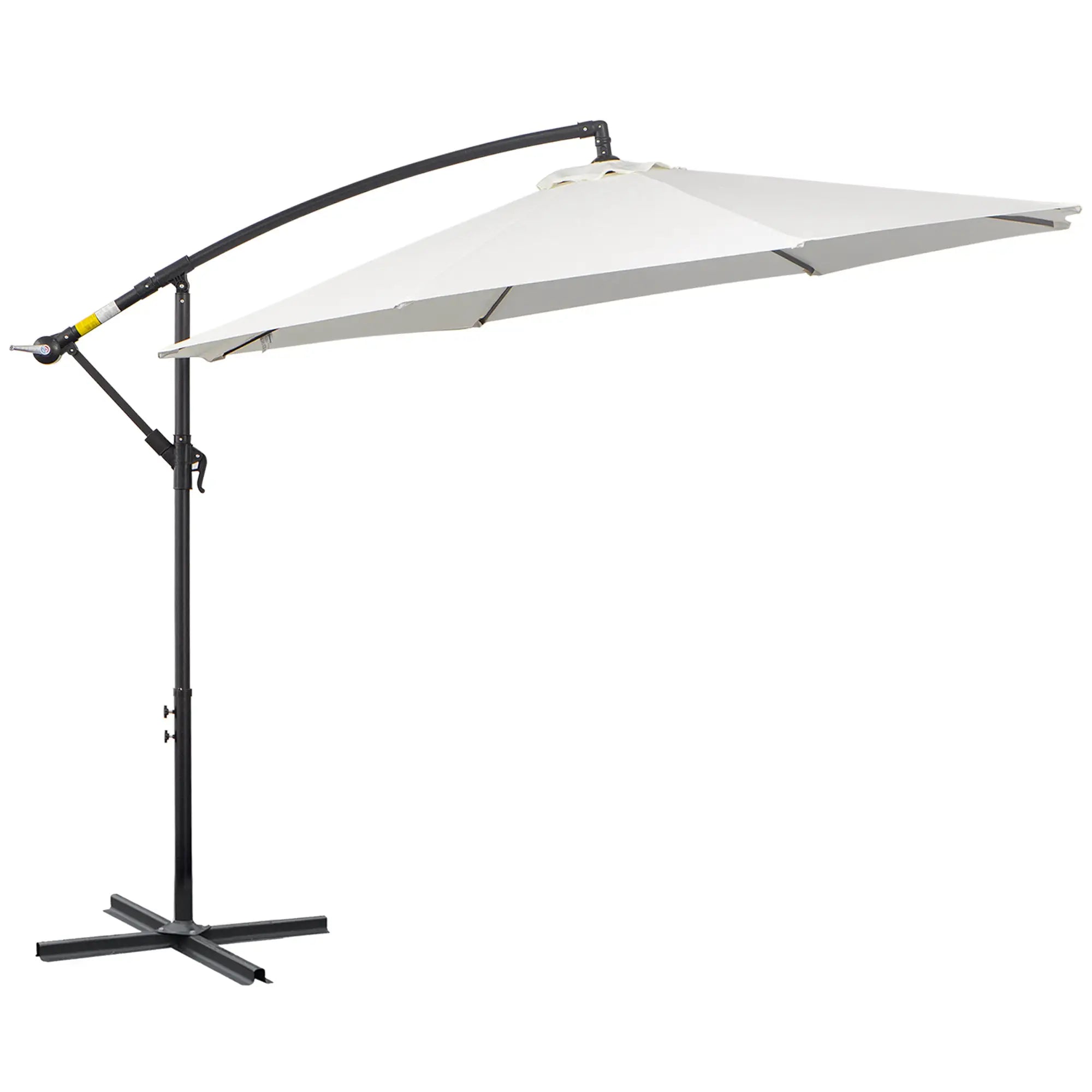 Outdoor Umbrella 3x2.5m with Crank, in Steel and Anti-UV Polyester, Cream - Borge' Group Limited