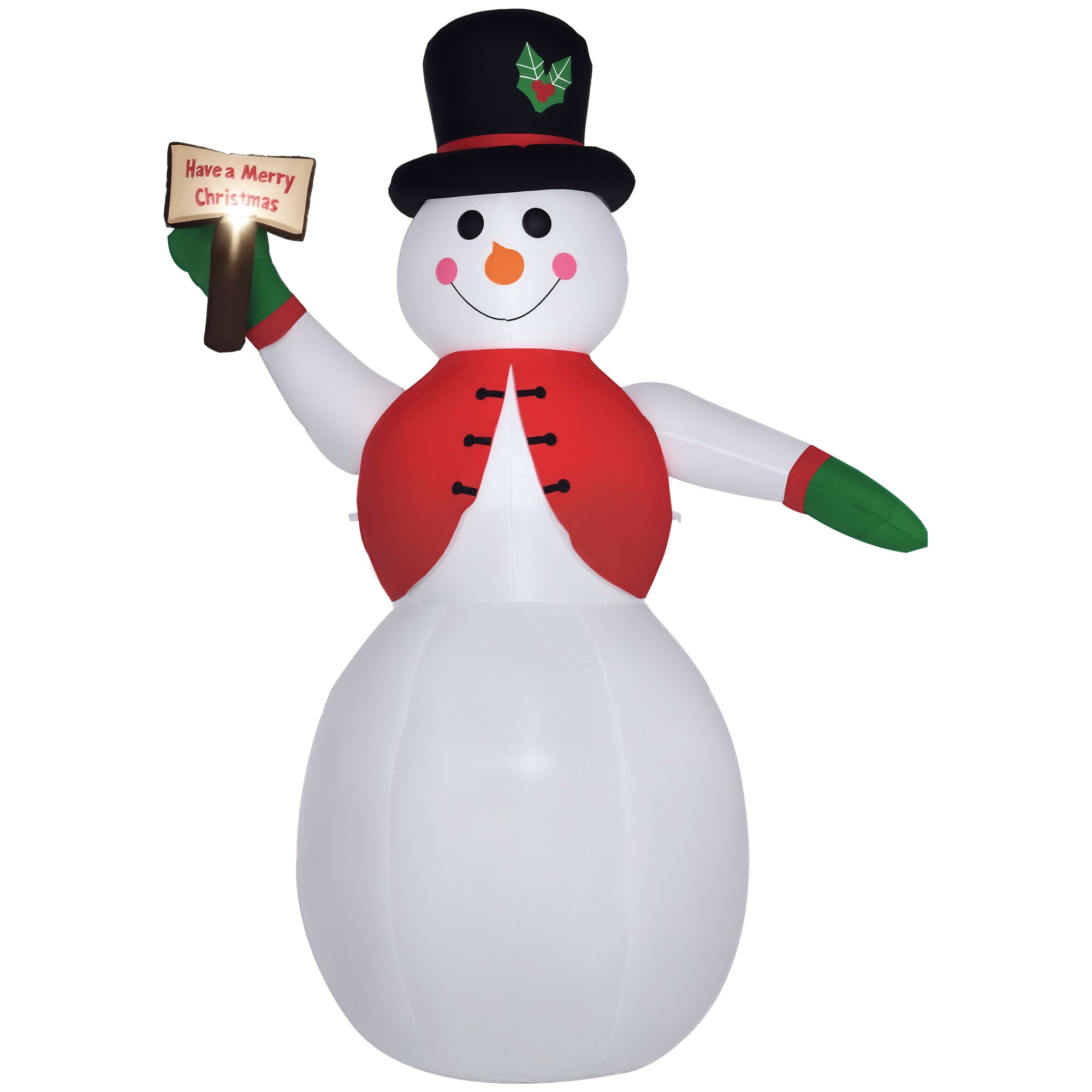 242cm Giant Inflatable Snowman with LED Lights, Waterproof Outdoor Christmas Decoration