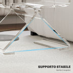 2-Tier Geometric Acrylic Coffee Table with Triangular Legs, 40x30x45cm, Transparent