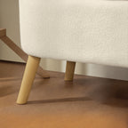 65L Storage Bench in Teddy Fabric and Wooden Legs, 120x42x45 cm, Beige