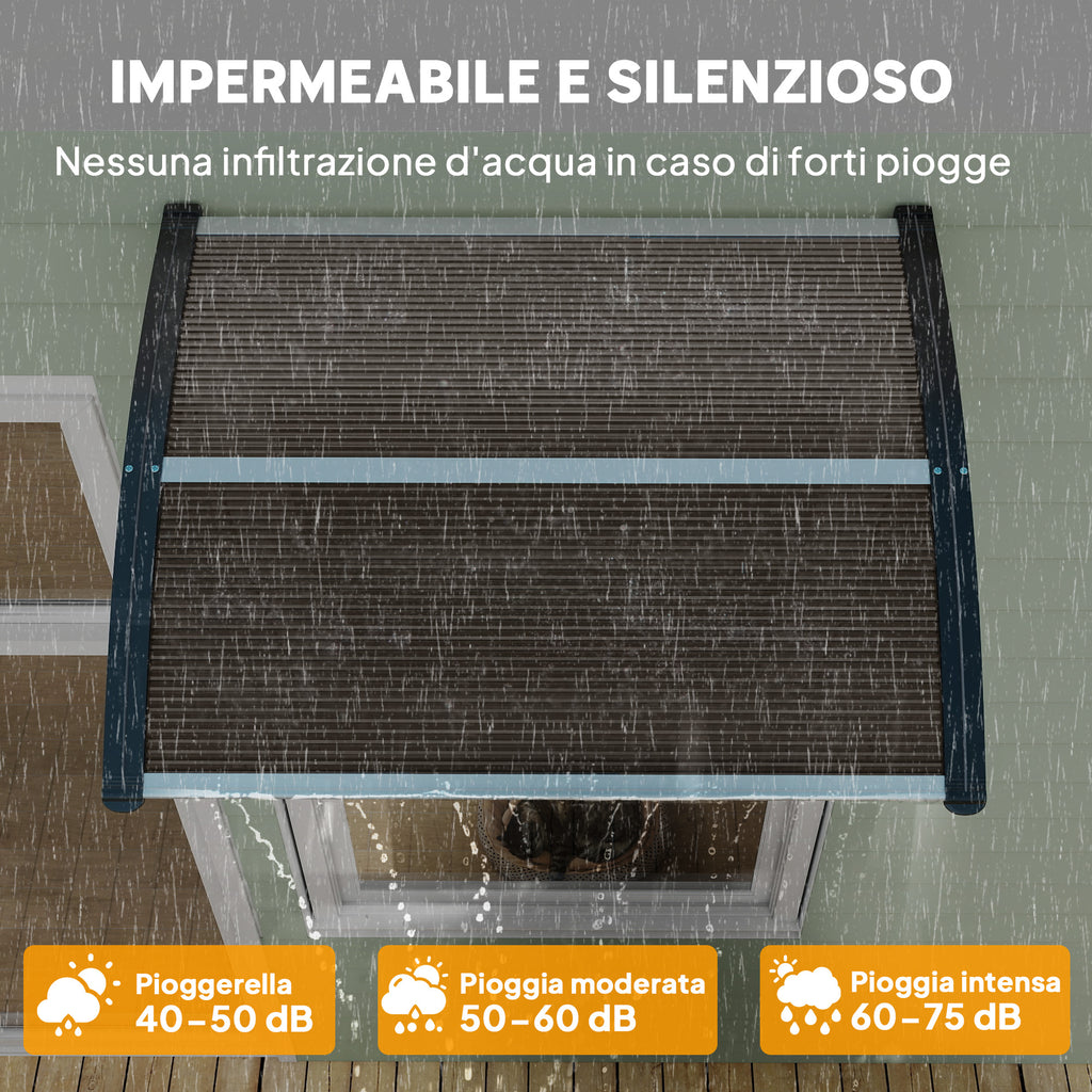Outsunny Waterproof and Anti-UV Outdoor Canopy, in PC, PP and Aluminum, 75x100x23 cm, Brown and Black
