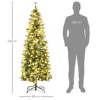 180cm Snow-Covered Christmas Tree with 240 LED Lights and 618 Branches with Steel Base
