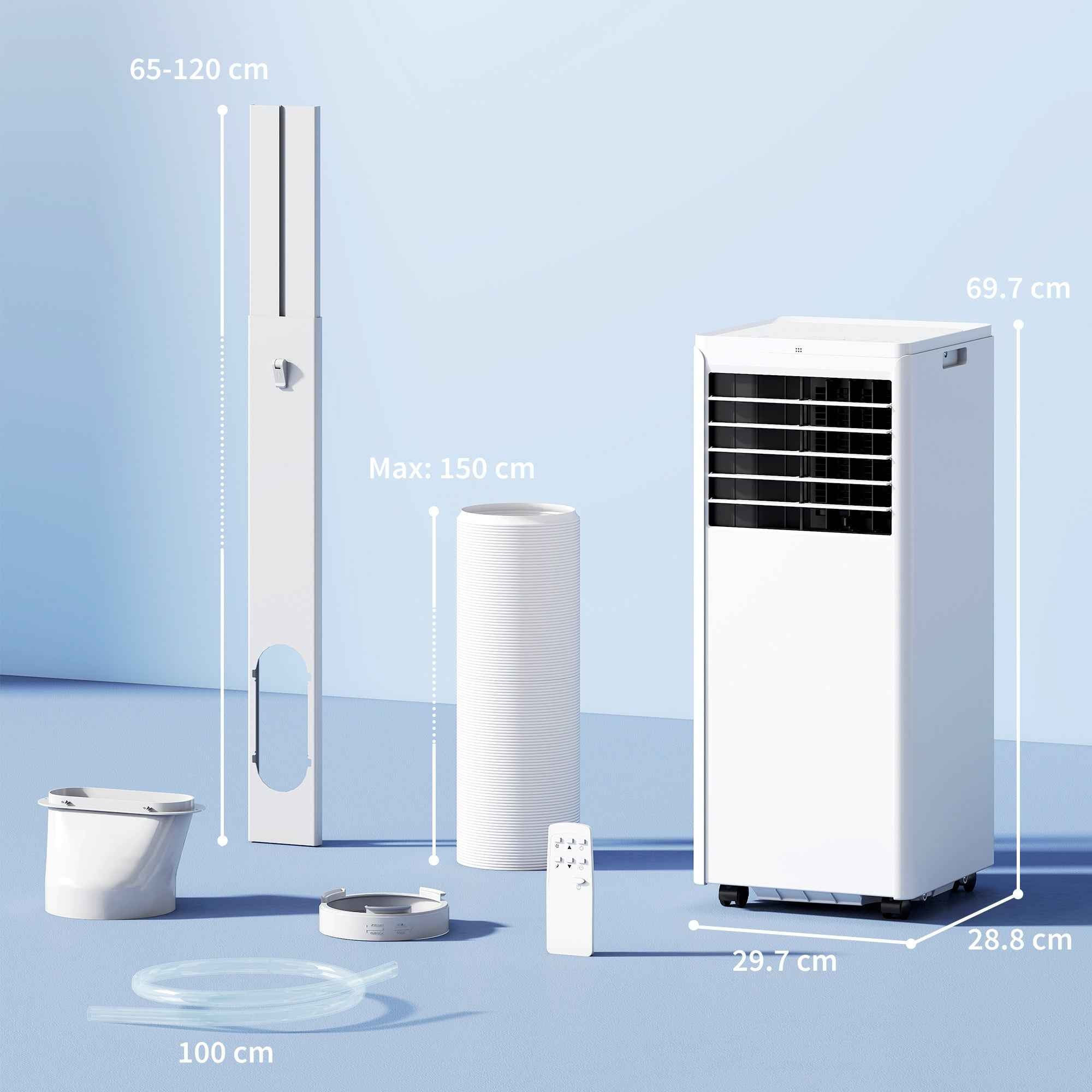 Portable Air Conditioner 7000 BTU, 4-in-1 Unit with Cooling, Dehumidifier, Fan, Night Mode