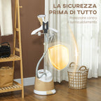 1800W Vertical Steam Iron with 1.8L Tank, Adjustable Height and Accessories, Gold