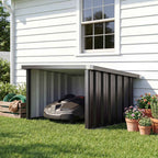 Outsunny Garage for Robot Lawn Mower with Sloped Steel Roof, 108x86x62.5 cm, Dark Grey