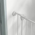 Folding Gate 6-Panel for Medium-sized Dogs, Made of Steel and Plastic, 123x102x100 cm, White