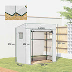 Outsunny Greenhouse for Plants with 2 Side Mesh Windows and Roller Door, in PE and Steel, 196x77x197 cm, White