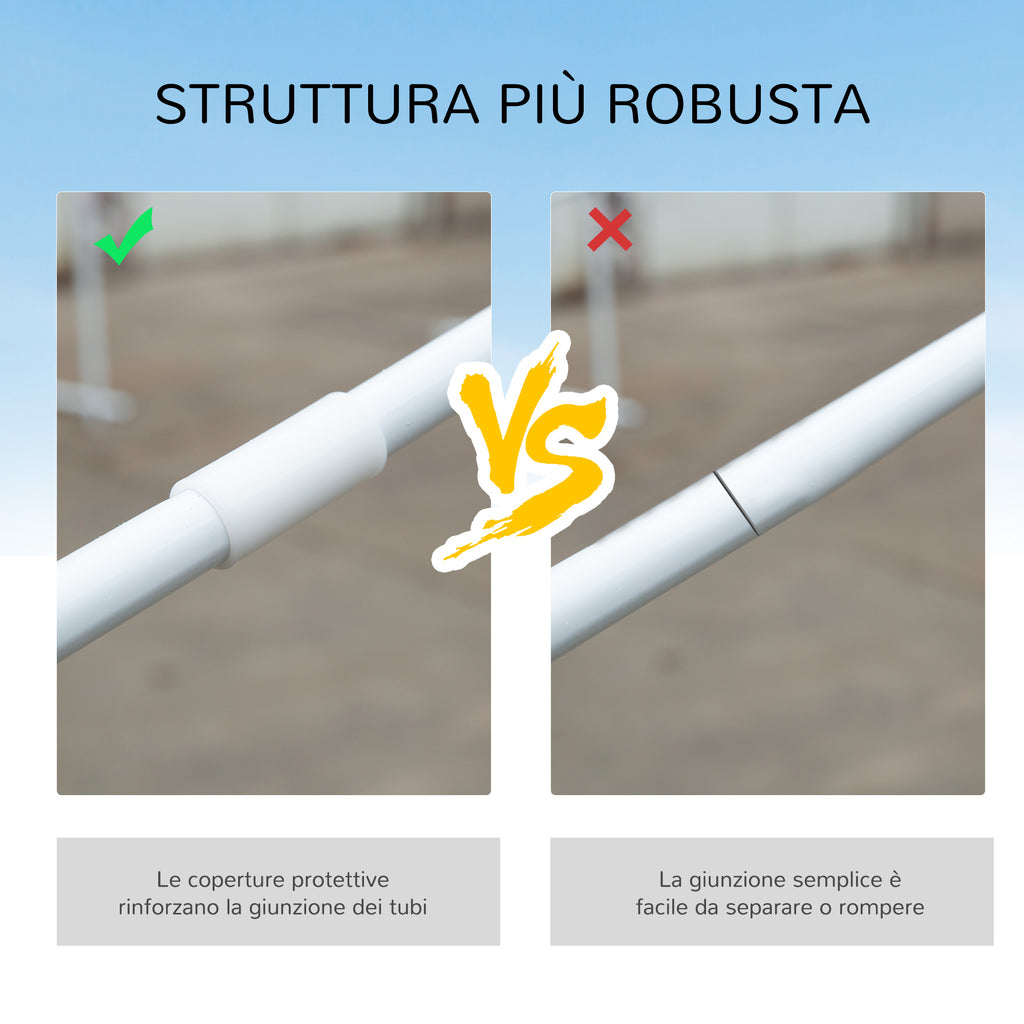 Garden Gazebo for Events with 4 Removable Walls with Windows, 5.8x2.9x2.5m, White