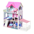 Wooden Dollhouse, 3-Story Children's Dollhouse with 13 Accessories, Toy for Children Ages 3+