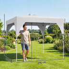 Outsunny 3x3m Folding Gazebo with Vents, Sandbags and Carry Bag, Oxford Fabric and Metal, Dark Grey