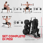 SPORTNOW Gym Dumbbell Set with Metal Stand and Non-Slip Grip, 2x4kg, 2x6kg, 2x8kg, Black