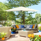 Outsunny 2x3m Rectangular Umbrella, in Aluminum, Metal and Polyester with Adjustable Angle, Cream White and Black