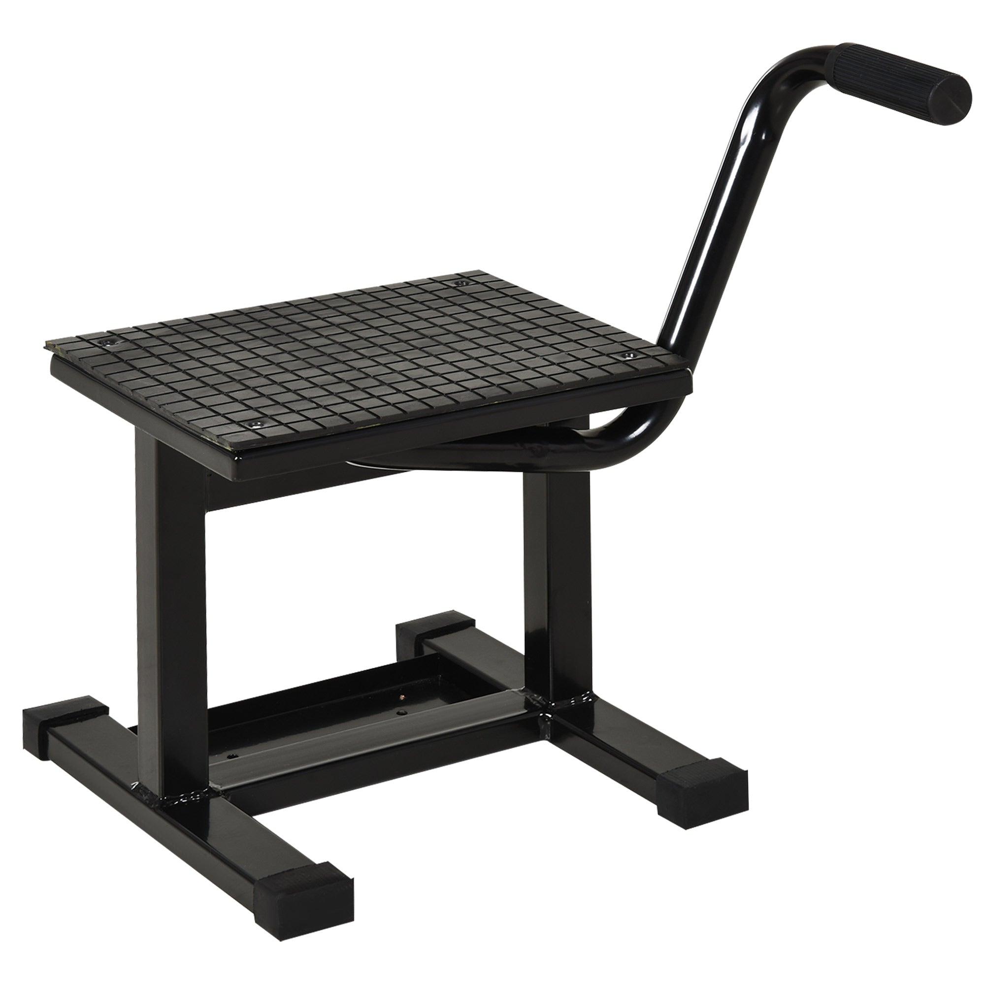 DURHAND Steel Motorbike Stand max 150kg with Rubber Surface and Crank, 48x34x43 cm, Black - Borgè
